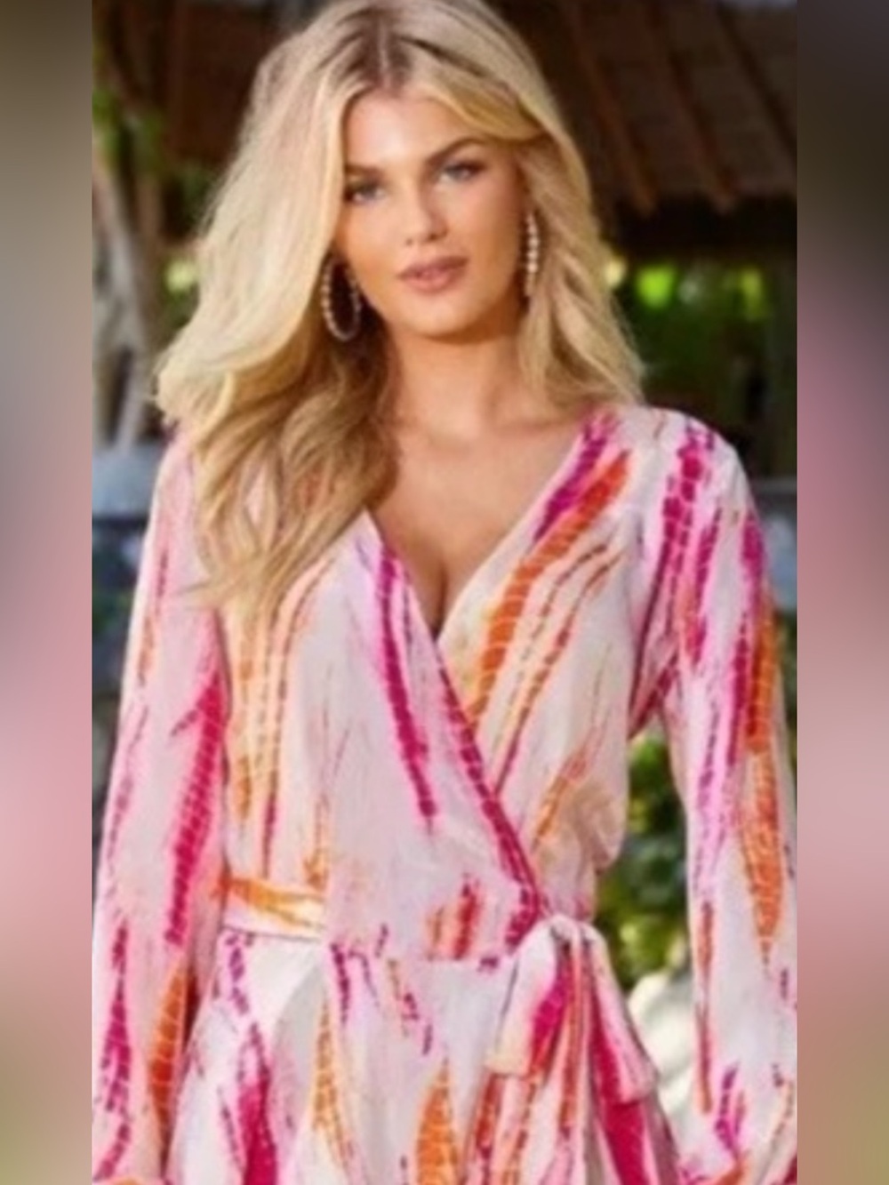 Boston Proper Tie Dye Wrap Dress (Maxi).